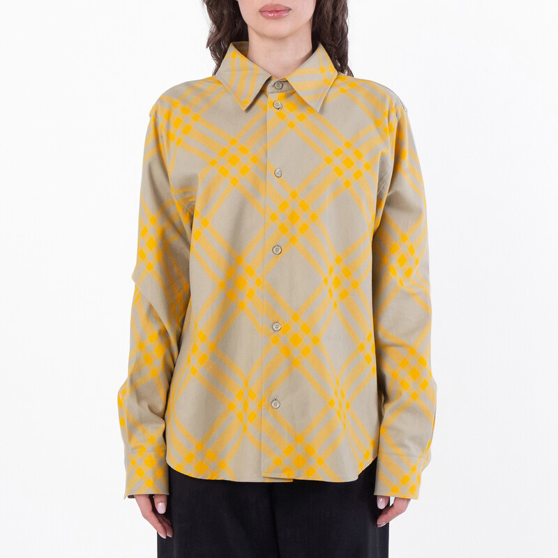 Burberry Long Sleeve Check Pattern Flannel Shirt, Brand Size 6