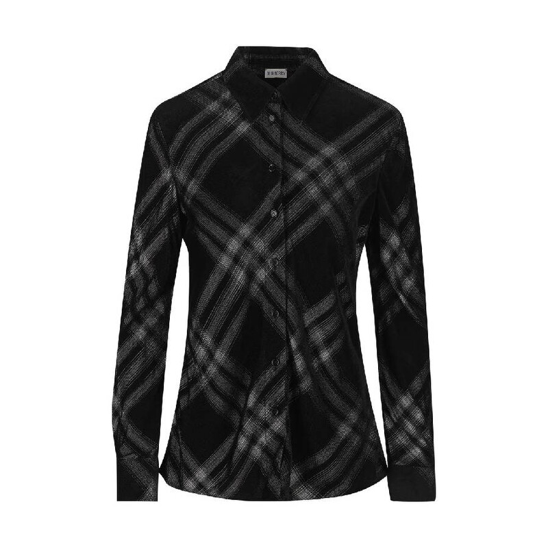 Burberry Long Sleeve Check-Print Button Down Shirt, Brand Size 06