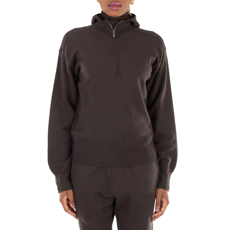Burberry Long Sleeve Short Zip Hoodie, Size Large 8077605