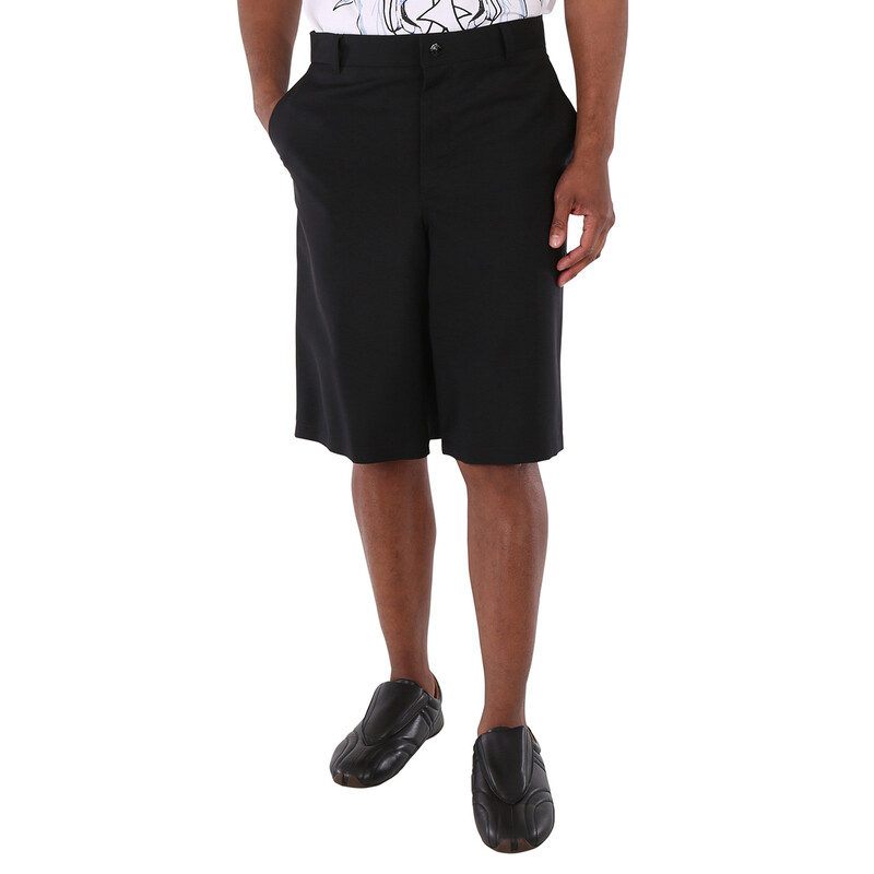 Burberry Men's Black Cut-Out Detail Tailored Shorts, Brand Size 44
