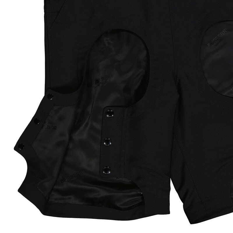 Burberry Men's Black Cutout Short Overalls, Brand Size 50 (US Size