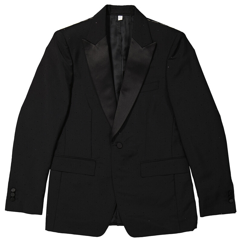 Burberry Men's Black English-fit Rhinestone Mohair And Wool
