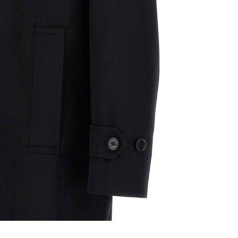 Burberry Men's Black Single Breasted Medium Car Coat, Brand Size