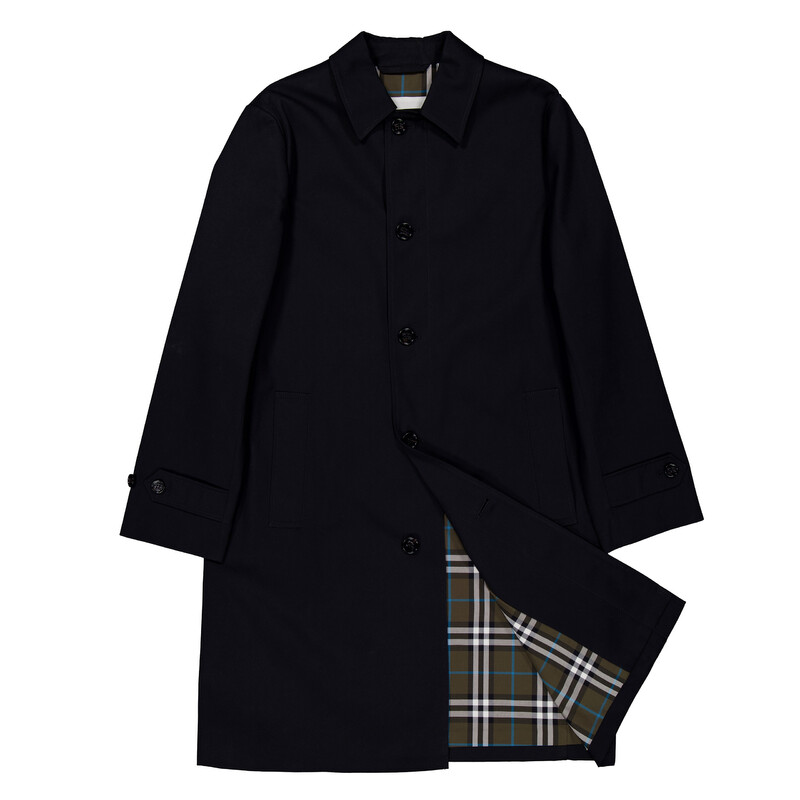 Burberry ブラック ピーコート 38 Burberry Men's Black Single Breasted Medium Car Coat, Brand Size