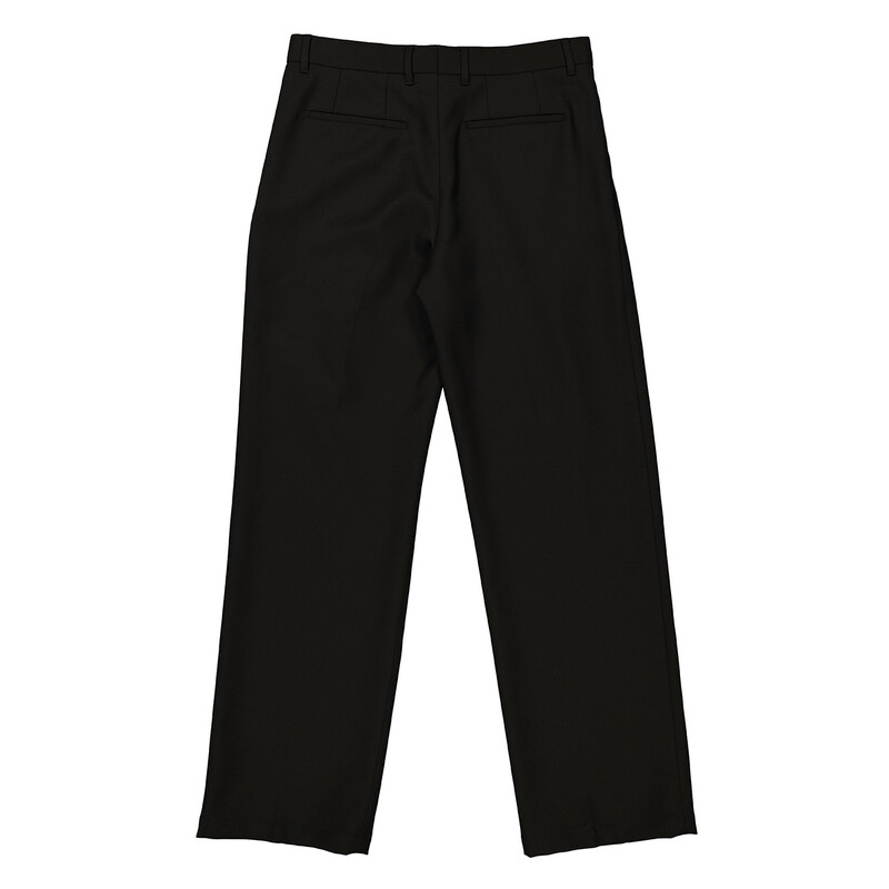 Burberry Men's Black Wide Leg Wool Twill Trousers, Brand Size 52
