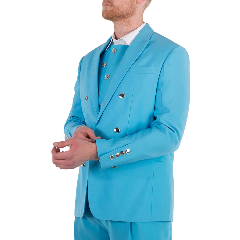 Burberry Men's Bright Opal Blue Wool Tailored Jacket, Brand Size