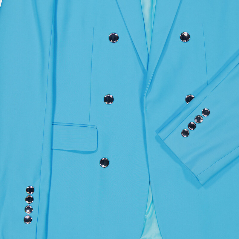 Burberry Men's Bright Opal Blue Wool Tailored Jacket, Brand Size