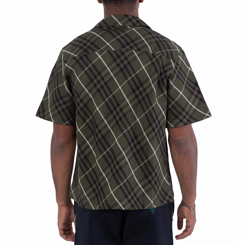 Burberry Men's Check Linen Shirt, Size Large 8090291 - Clothing