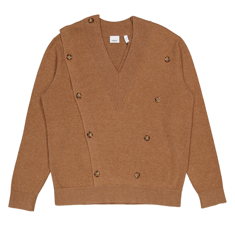 Burberry Men's Double-breasted V-neck Jumper, Size Large 8045465
