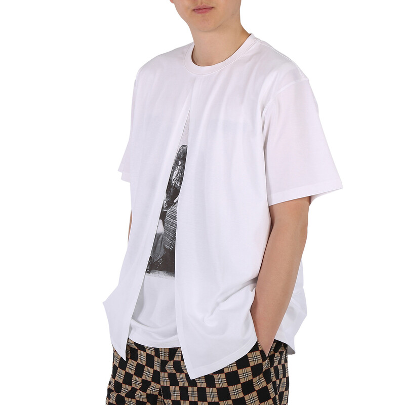 Burberry Optic White Victorian Portrait Print Cotton Oversized T