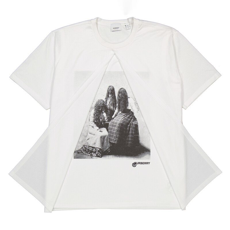 Burberry Optic White Victorian Portrait Print Cotton Oversized T