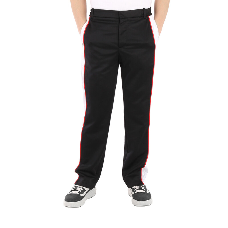 Burberry Men's Straight-leg Side Stripe Cotton-blend Trousers