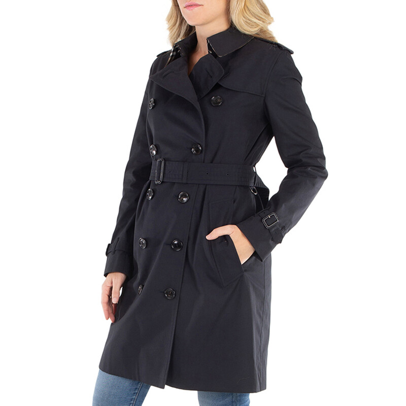 Burberry Midnight The Kensington Trench Coat, Brand Size 2 (US