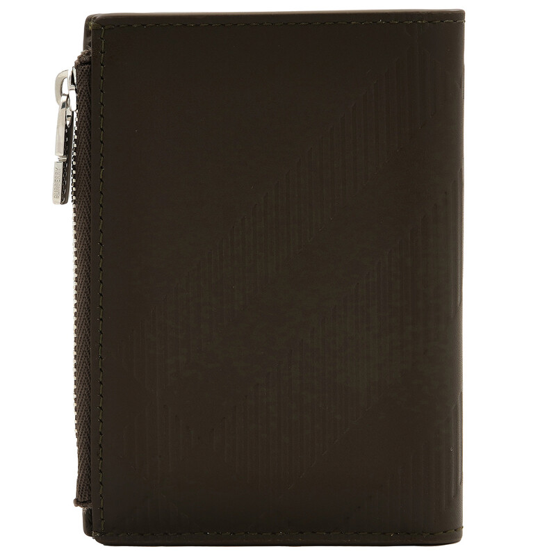 Burberry Military Embossed Check Zip Bifold Wallet 8091601