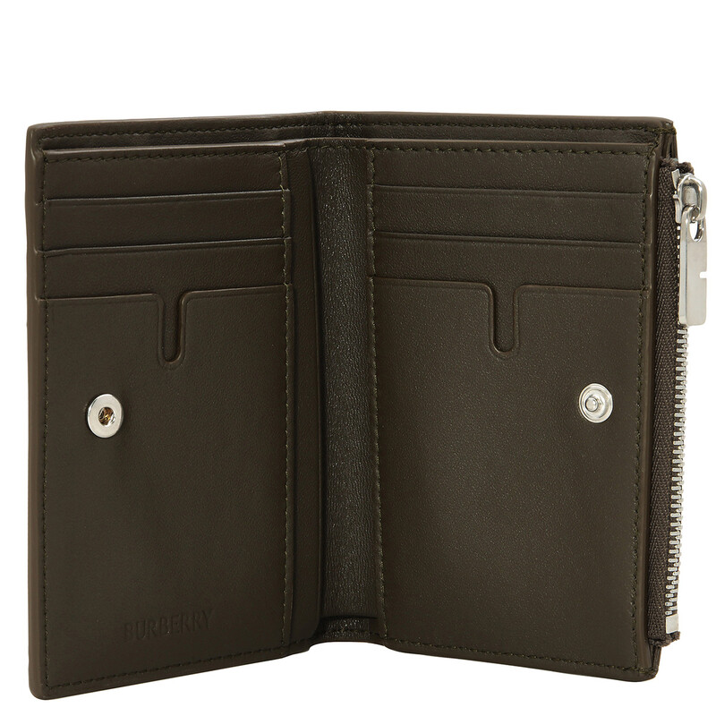 Burberry Military Embossed Check Zip Bifold Wallet 8091601
