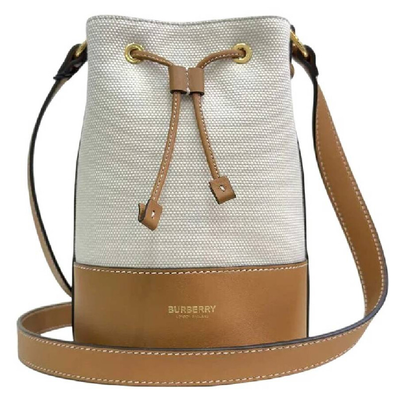 Burberry Mini Canvas Bucket Bag 8084614 5045705631185 - Handbags