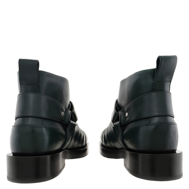 Burberry Multi-Straps Leather Boots, Brand Size 37.5 (US Size 7.5
