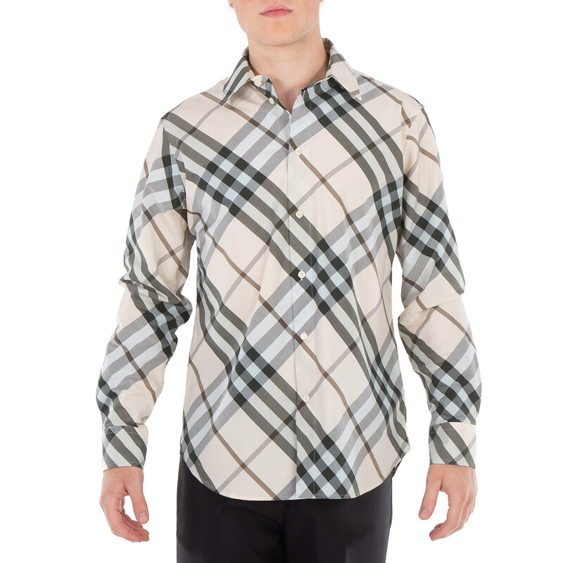 Burberry Nova Check Jacquard Classic Collar Shirt, Size XX-Large