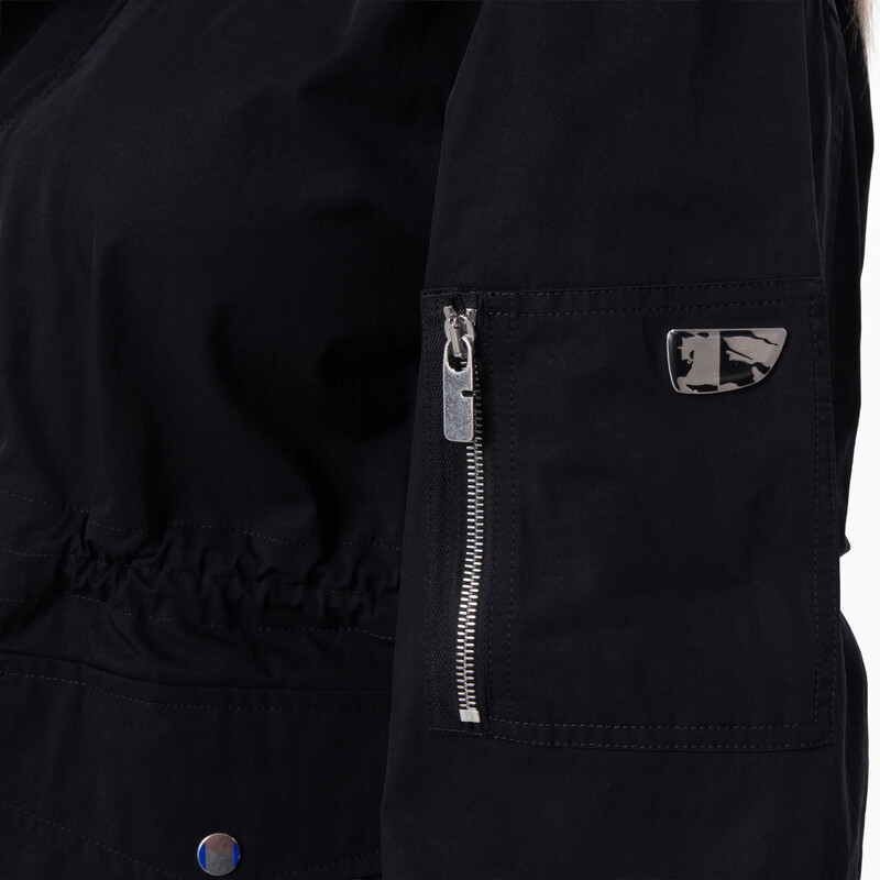 Burberry Nylon Cotton Short Hooded Parka, Size X-Small 8095493