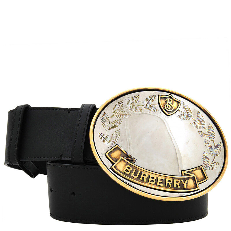 Burberry Oak Leaf Crest Leather Belt, Size Small 8061808 - Jomashop