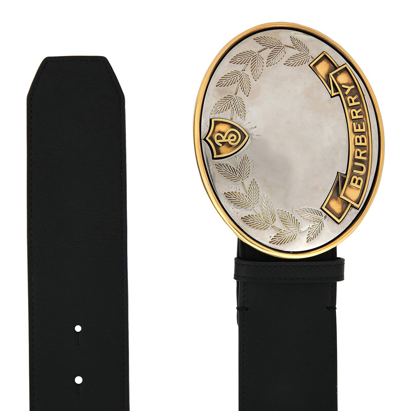 Burberry Oak Leaf Crest Leather Belt, Size Small 8061808 - Jomashop