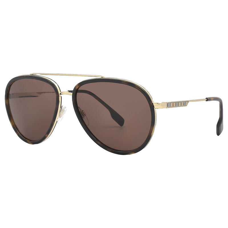 Burberry Oliver Dark Brown Pilot Men's Sunglasses BE3125 101773 59