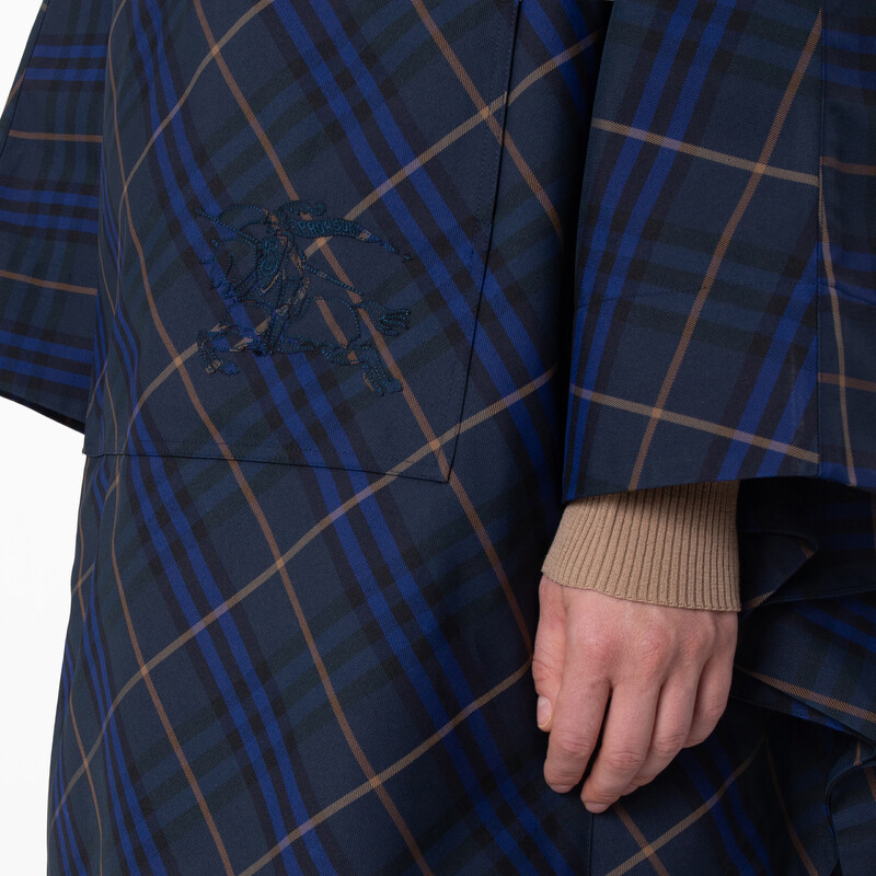 Burberry Packaway Check Printed Twill Cape, Size XS/S 8105151