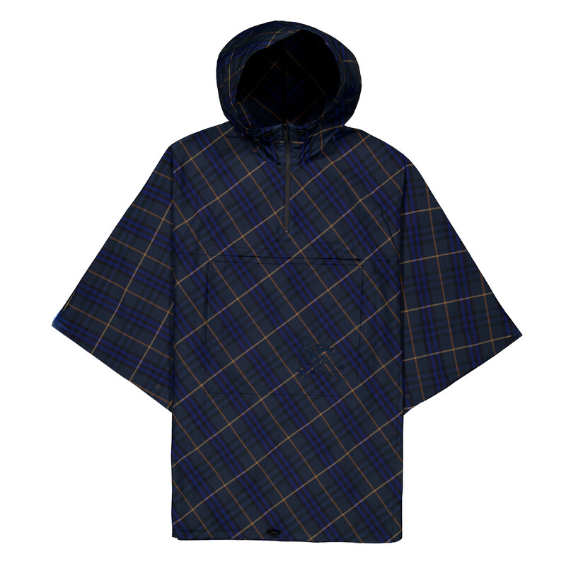 Burberry Packaway Check Printed Twill Cape, Size XS/S 8105151