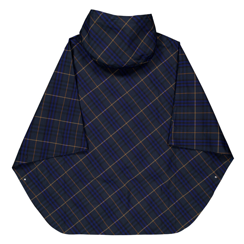 Burberry Packaway Check Printed Twill Cape, Size XS/S 8105151