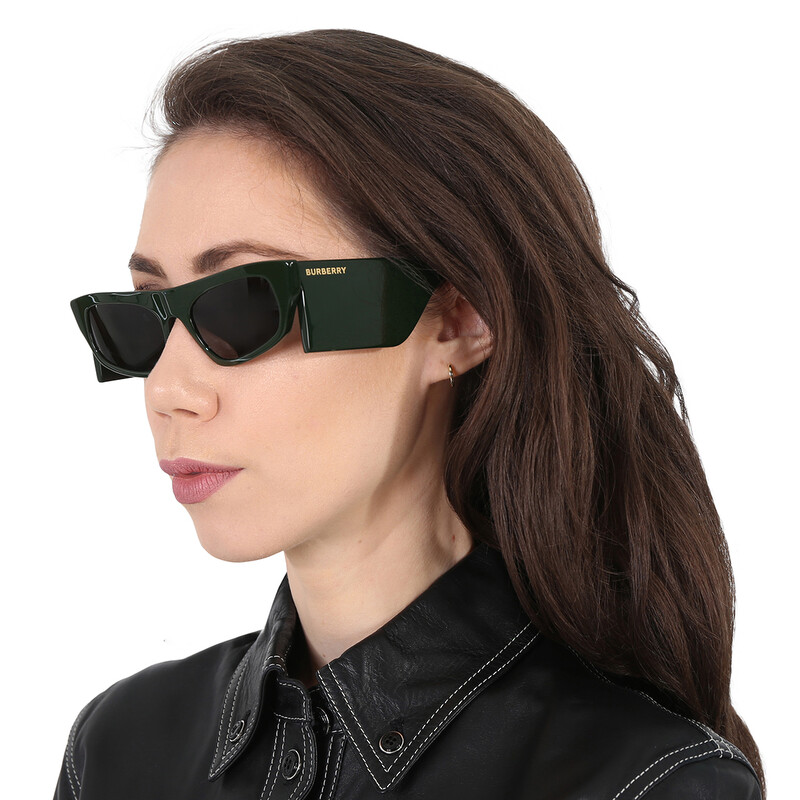 Burberry Palmer Dark Grey Ladies Sunglasses Burberry Palmer Dark Grey Irregular Ladies Sunglasses BE4385  main image 2
