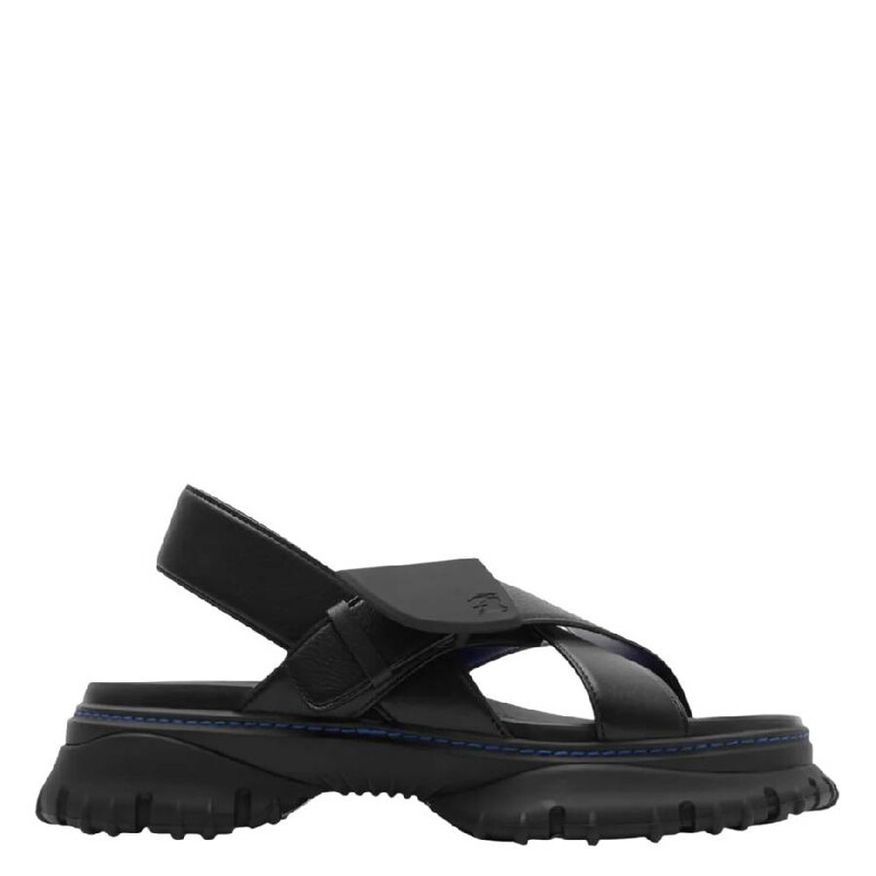 Burberry Pebbled Leather Sandals, Brand Size 38 (US Size 8