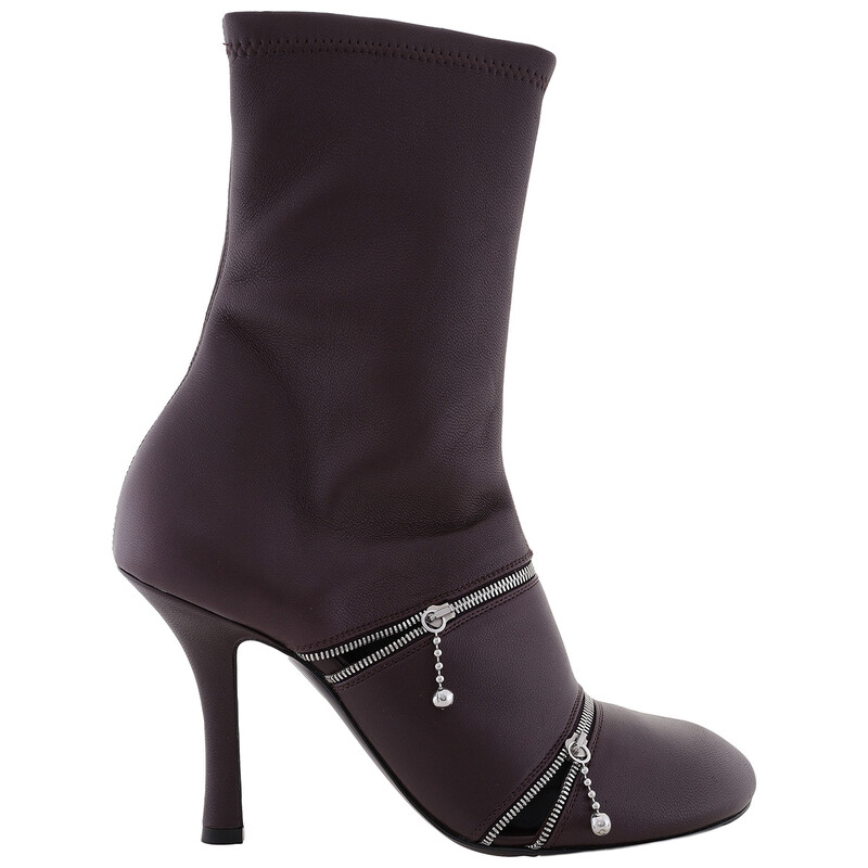 Burberry Peep 100mm Leather Boots, Brand Size 36.5 ( US Size 6.5