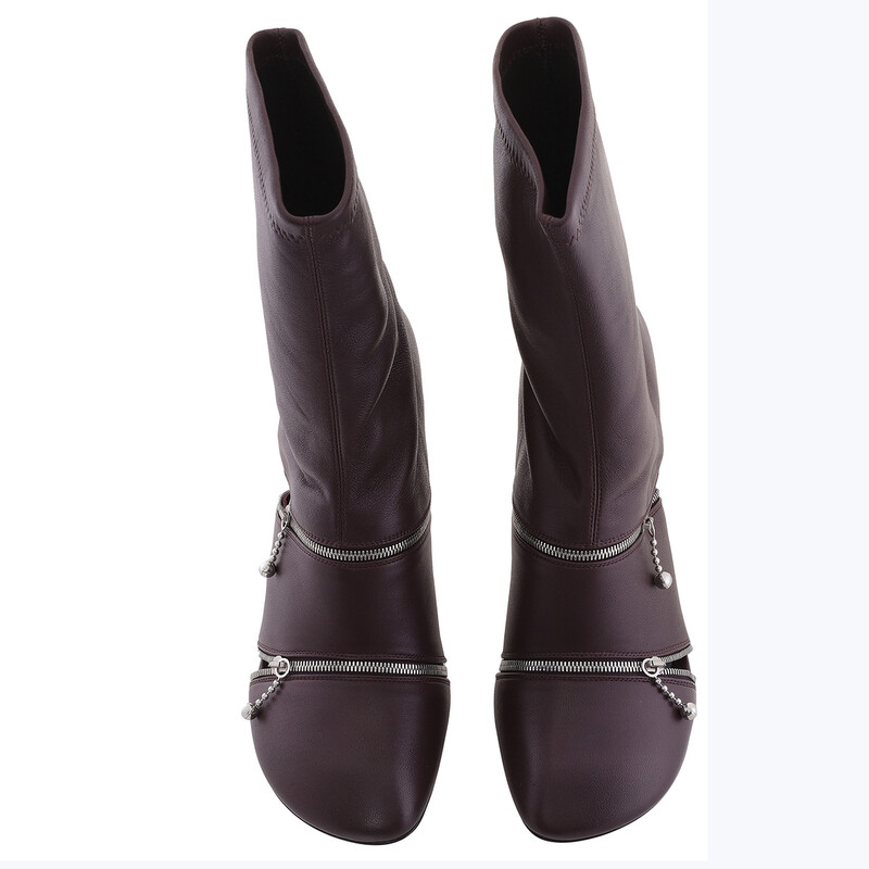 Burberry Peep 100mm Leather Boots, Brand Size 36.5 ( US Size 6.5