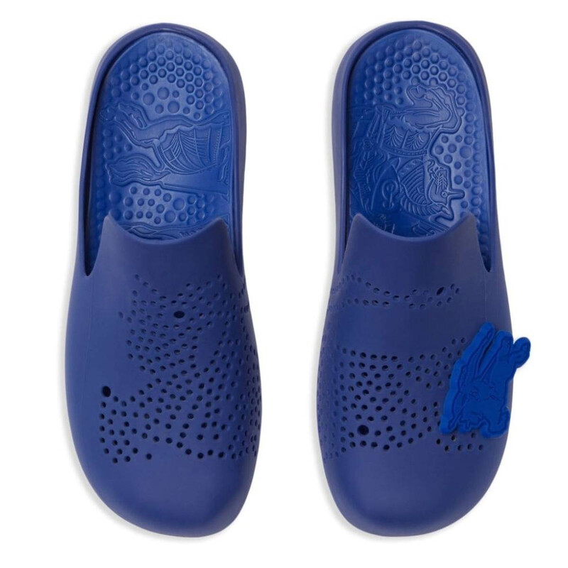 Burberry Royal Blue Rubber Slide Clogs E74-102 Knight Stamp Slides in Cornflower blue/charcoal blue  main image 3