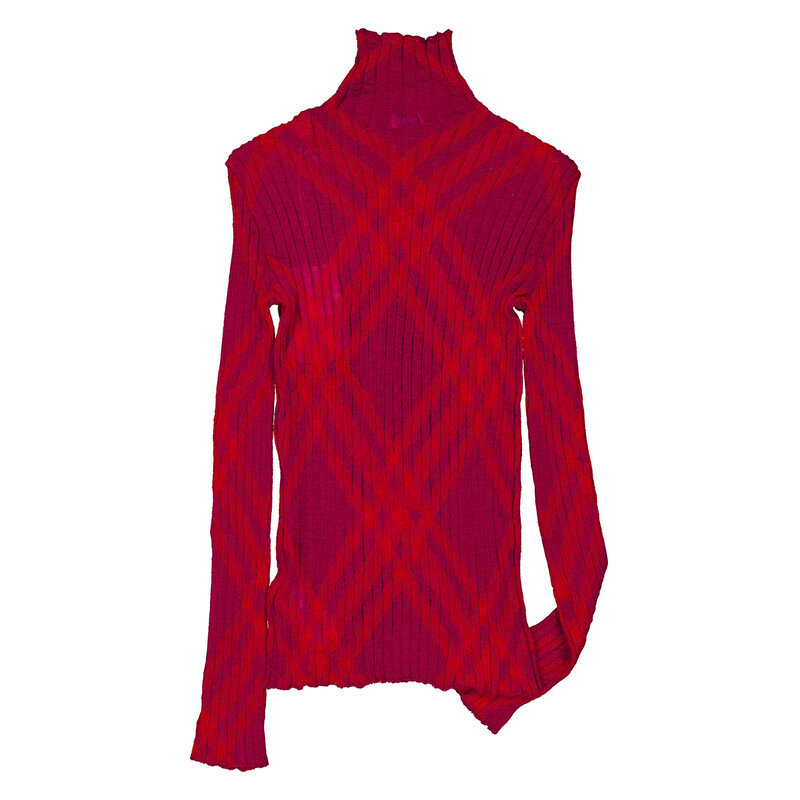 Burberry Plaid-Check Rib-Knit Jumper, Size Medium 8076508