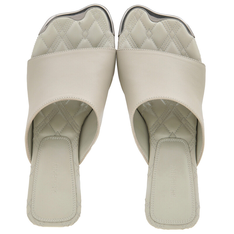 Burberry Plaster Leather Duck 55 Mules, Brand Size 37 ( US Size 7