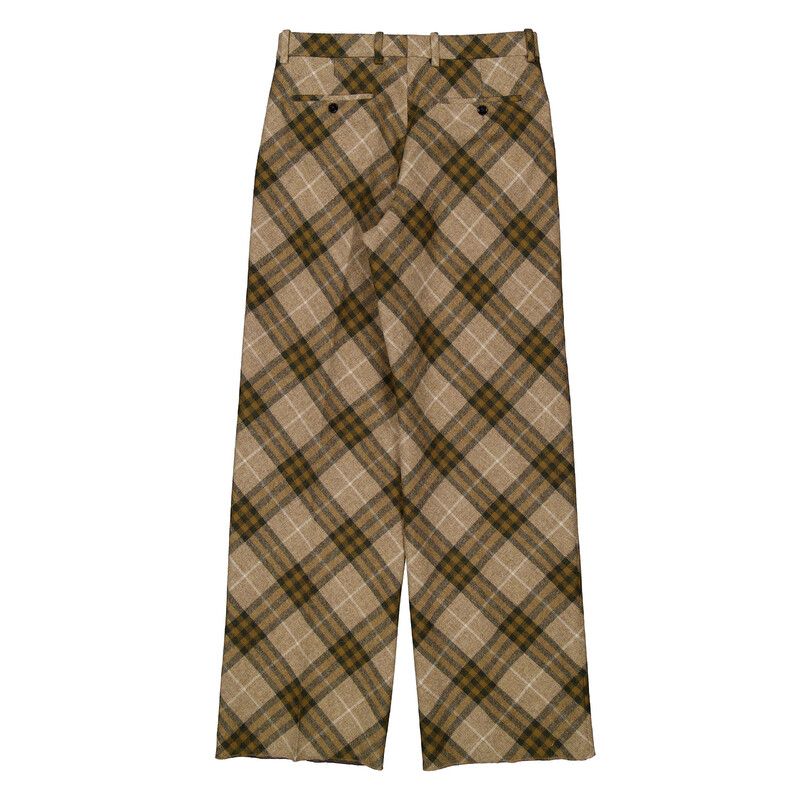 BURBERRY ズボン　2Y Burberry Pleated Check Wool Tailored Trousers, Brand Size 48