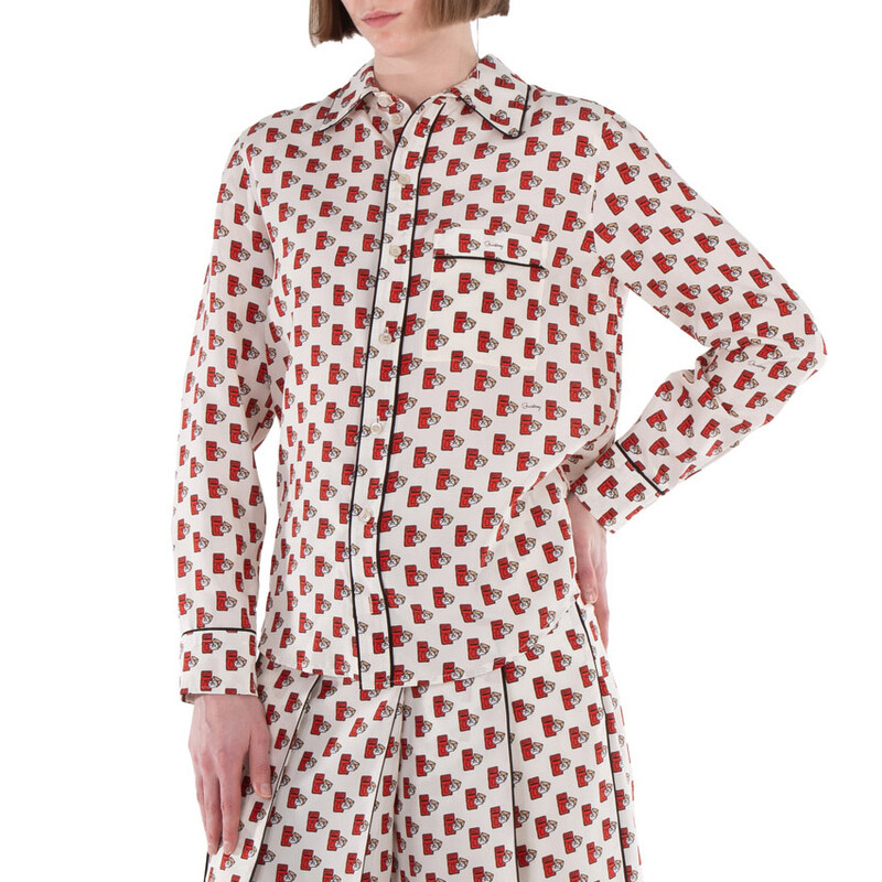 Burberry Postbox Silk Shirt, Brand Size 4 (US Size 2) 8094159