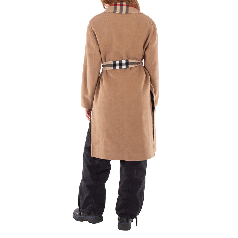 Burberry Reversible Belted Waist Wool Coat, Brand Size 12 (US Size