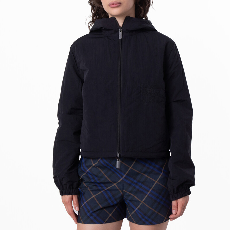 Burberry Reversible Check EKD Hooded Jacket, Size XXXS 8104911