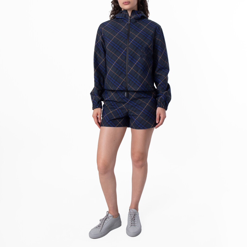 Burberry Reversible Check EKD Hooded Jacket, Size XXXS 8104911