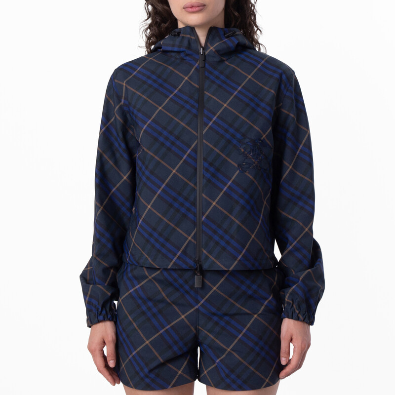 Burberry Reversible Check EKD Hooded Jacket, Size XXXS 8104911