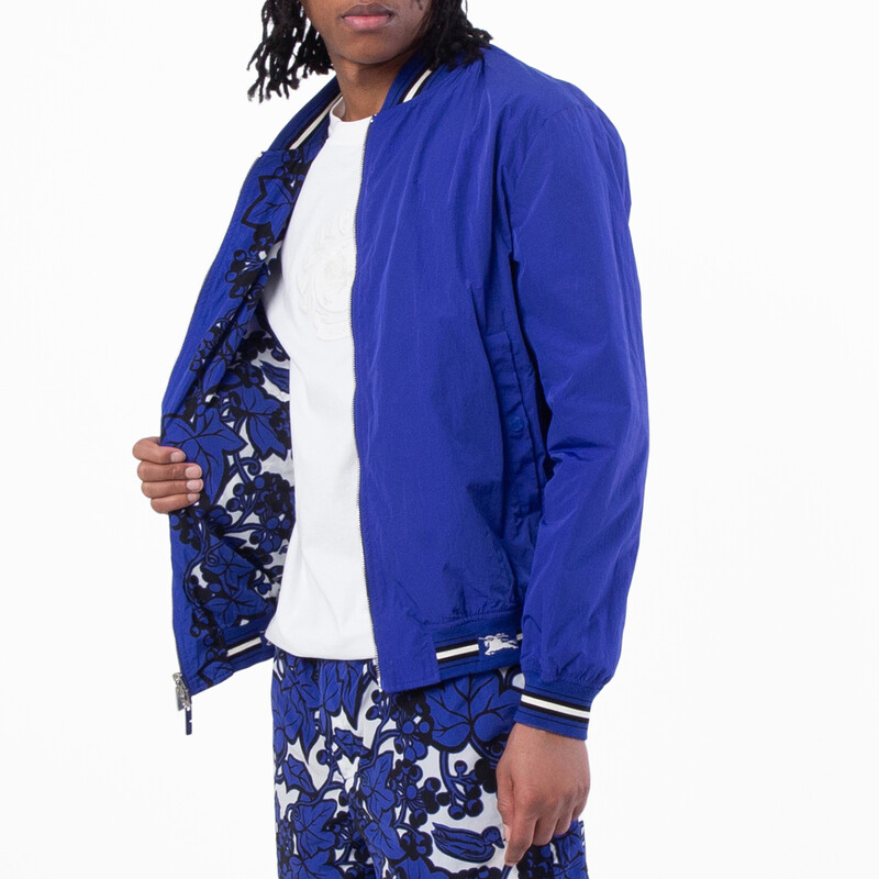 Burberry Reversible Ivy Print Bomber Jacket, Size Small 8090009