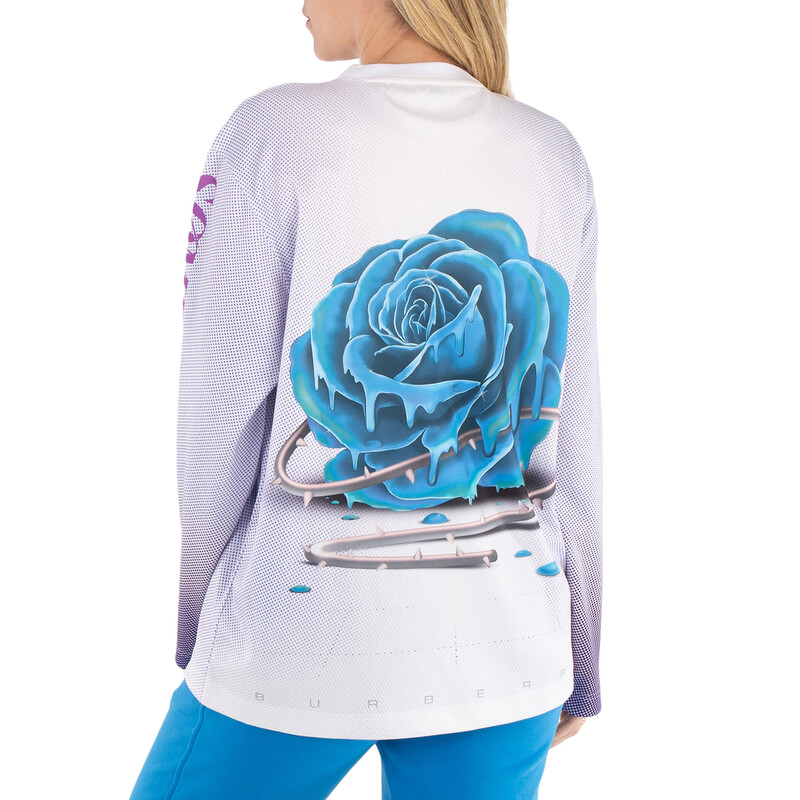 Burberry Rose Print Long Sleeve T-Shirt, Size XX-Small 8077235 
