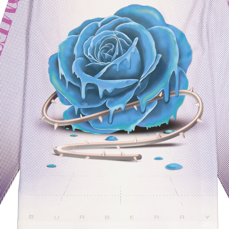 Burberry Rose Print Long Sleeve T-Shirt, Size XX-Small 8077235