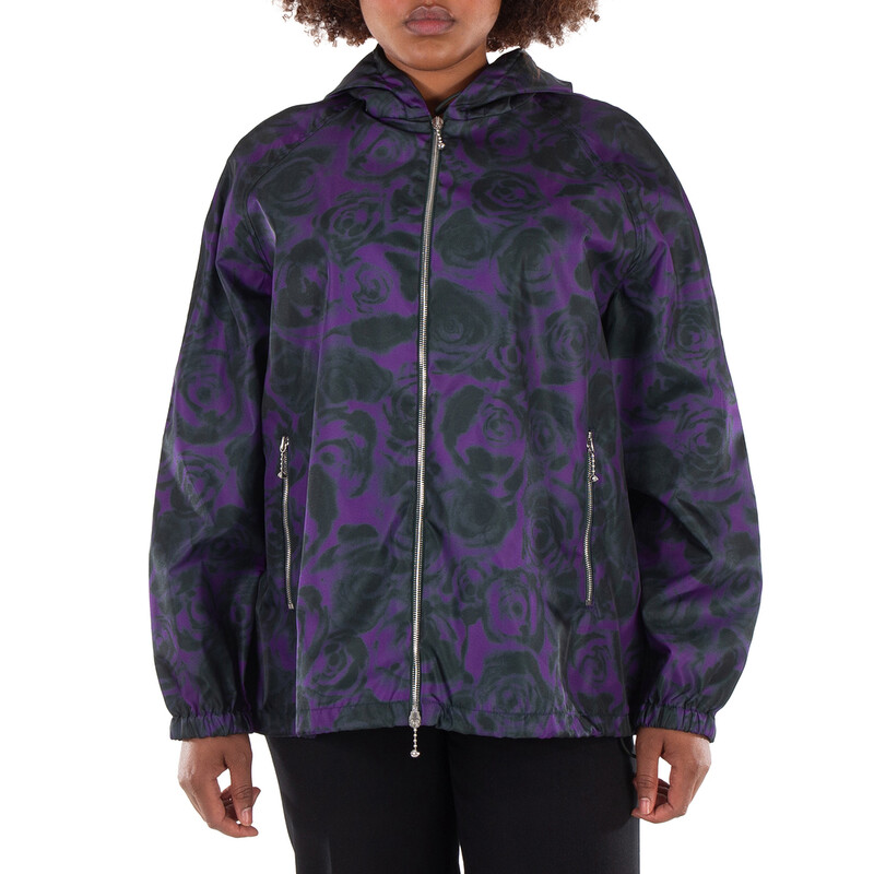 Burberry 花柄 ジャケット Geranium Leaf Quilted Nylon Floriston Jacket in Poppy red - Women