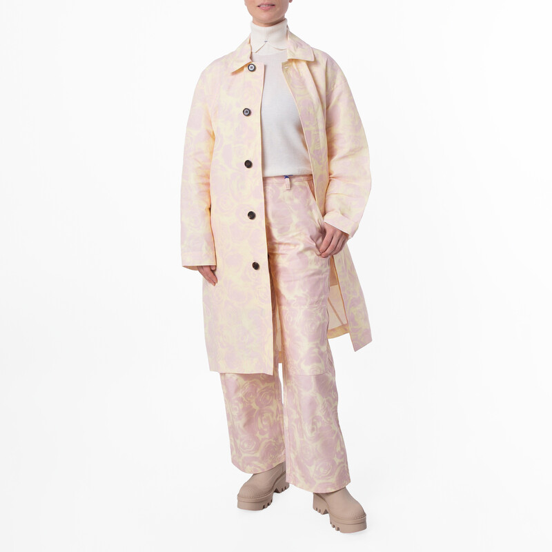 Burberry Rose Print Taffeta Coat, Brand Size 6 ( US Size 4