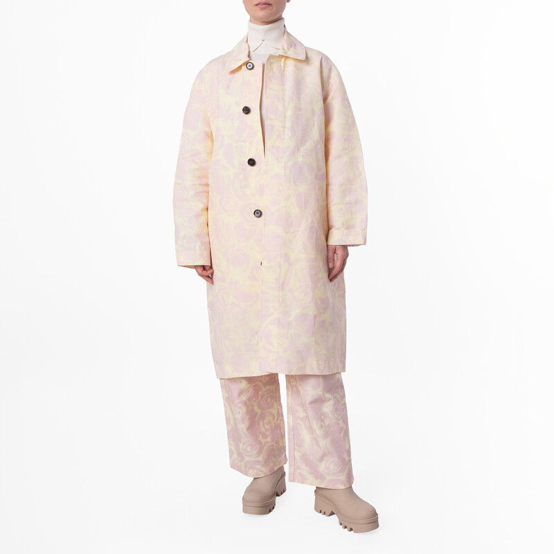 Burberry Rose Print Taffeta Coat, Brand Size 6 ( US Size 4 