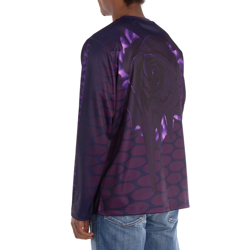 Burberry Rose-Print Long-Sleeve Jumper, Size Large 8077332
