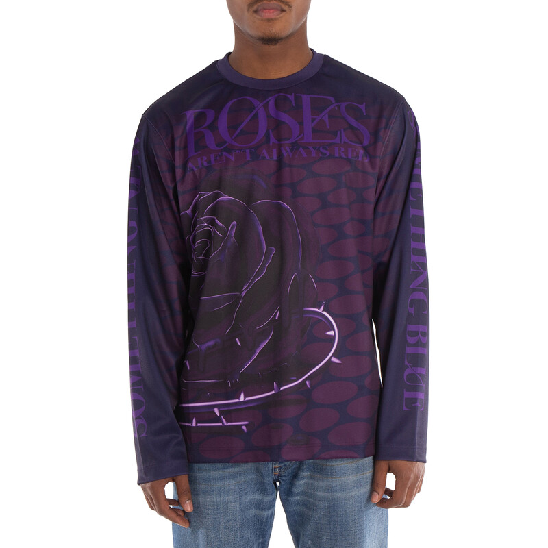 Burberry Rose-Print Long-Sleeve Jumper, Size Large 8077332